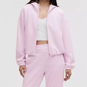 lululemon athletica Pink organza softstreme full zip hoodie